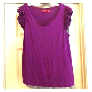 Soft purple shirt with the puff sleeves